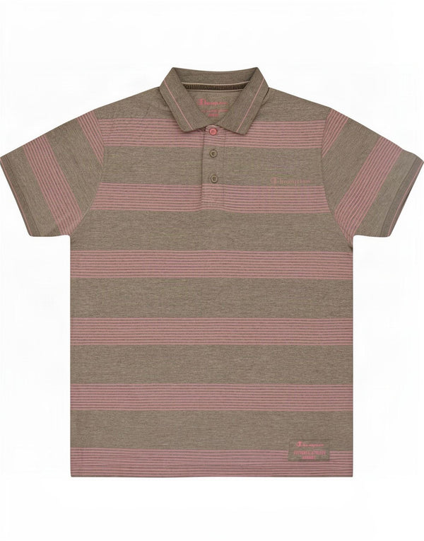 Camisa polo masculina Champion listrada cinza médio