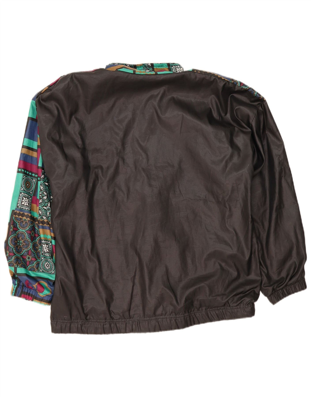 Casaco de treino masculino vintage grande algodão colorblock preto