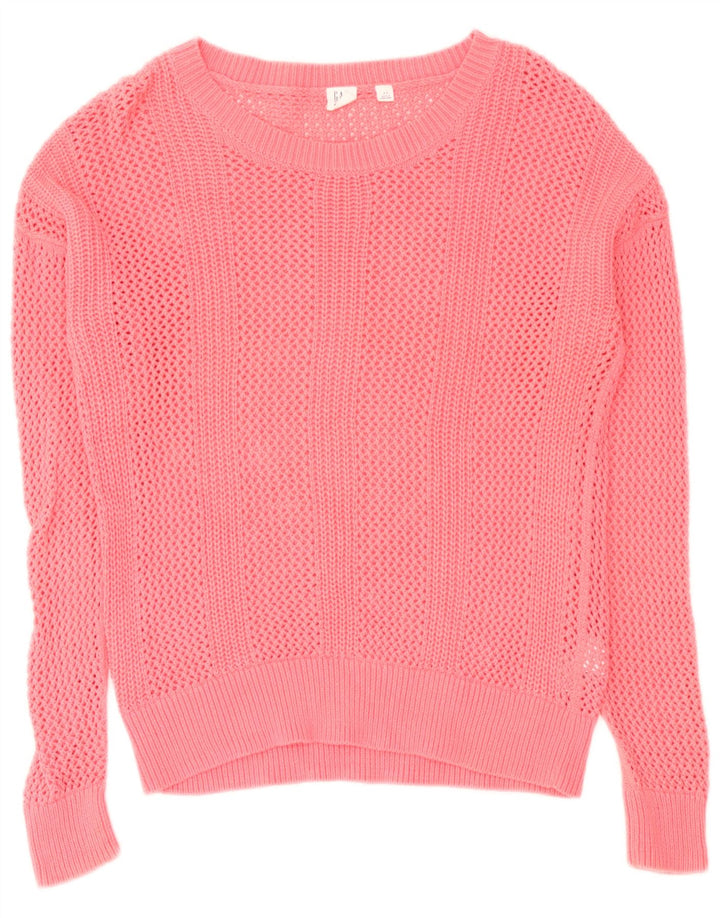 Suéter feminino Gap de grandes dimensões com gola canoa grande Reino Unido 10 pequeno rosa