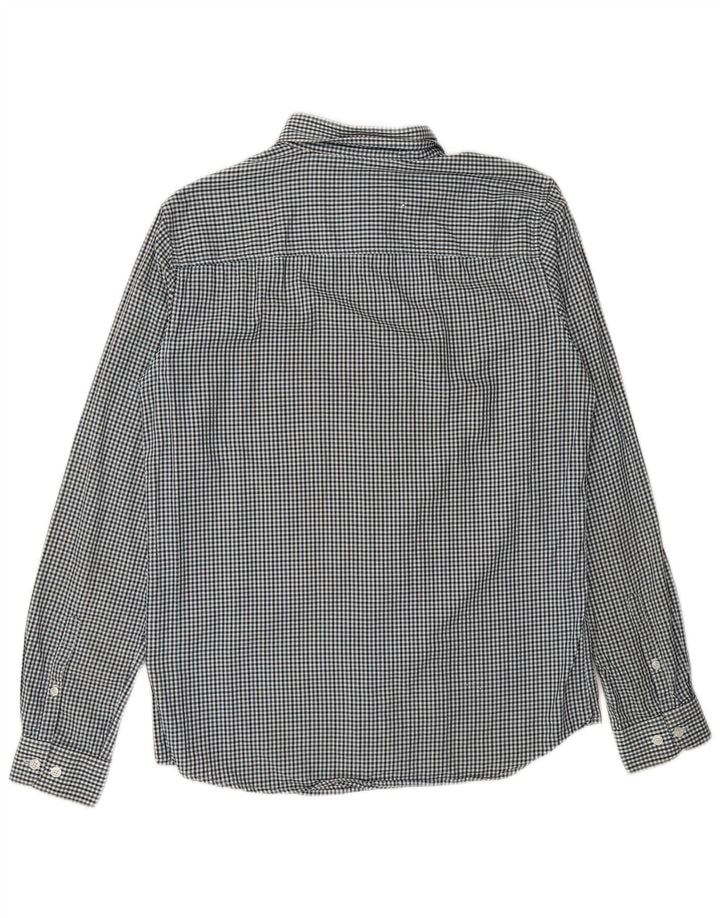 Camisa masculina JACK & JONES de algodão xadrez azul médio