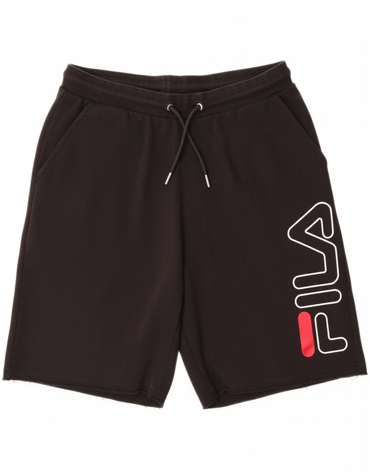 FILA Mens Graphic Sport Shorts Médio Algodão Preto