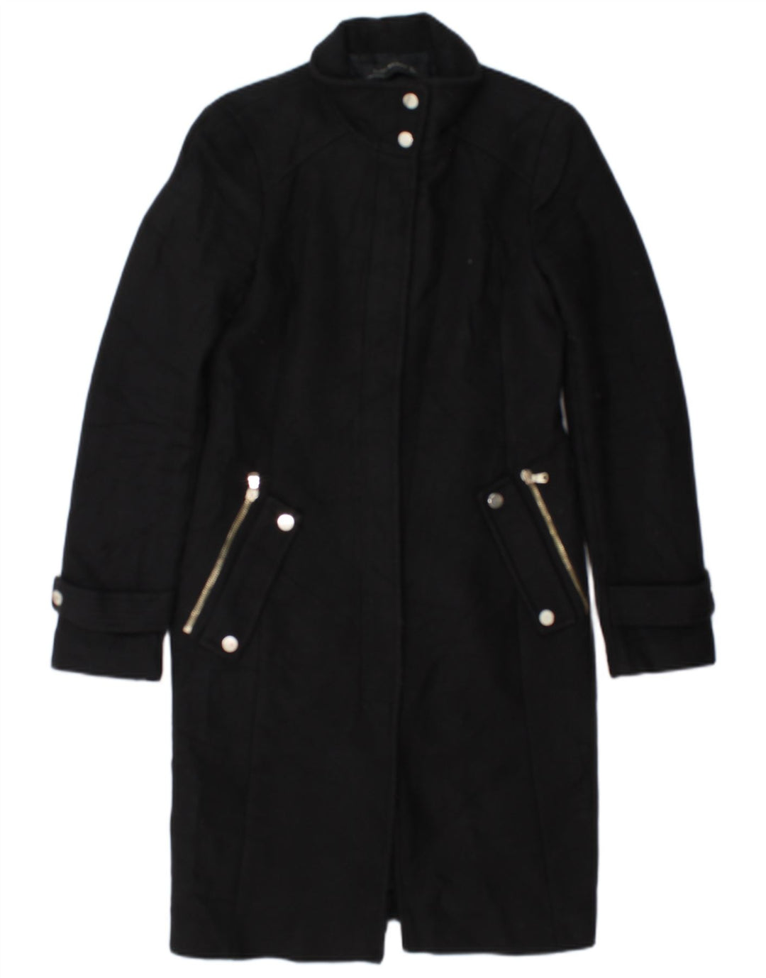 Sobretudo feminino Zara UK 10 pequeno lã preta