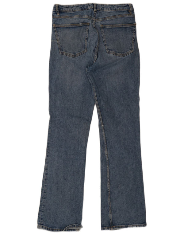 Zara Calça Jeans Feminina Flared EU 40 Médio W30 L30 Azul