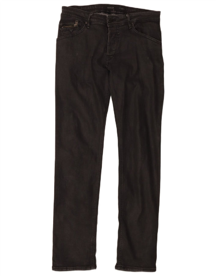 Calça Jeans Slim Feminina GUESS W30 L32 Algodão Preto