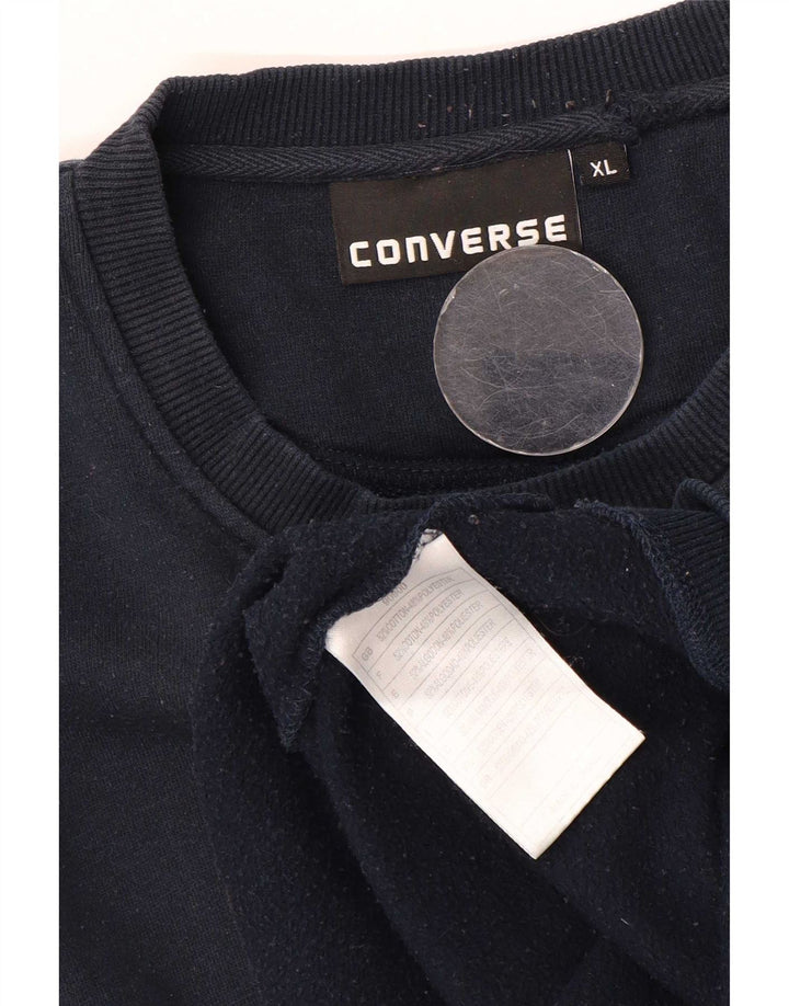 Converse masculino Chuck Taylor moletom jumper XL azul marinho algodão