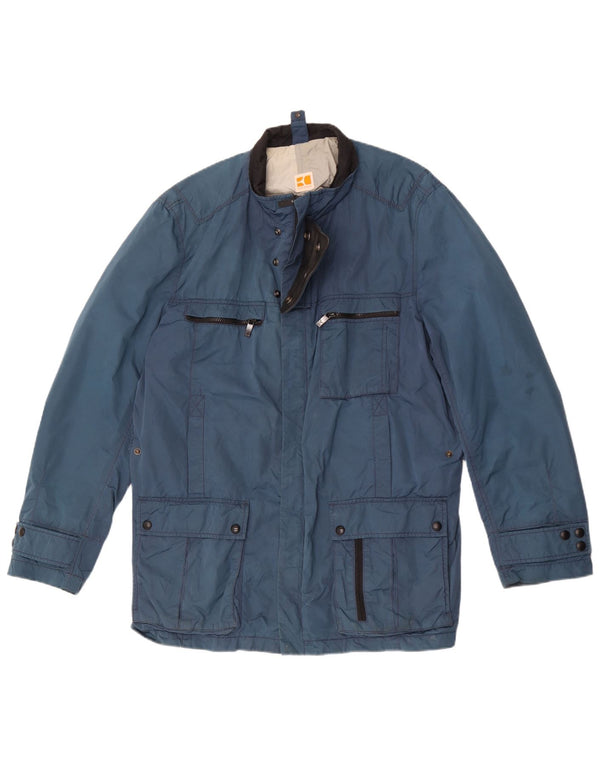 Jaqueta utilitária masculina Hugo Boss EU 54 2XL azul poliamida