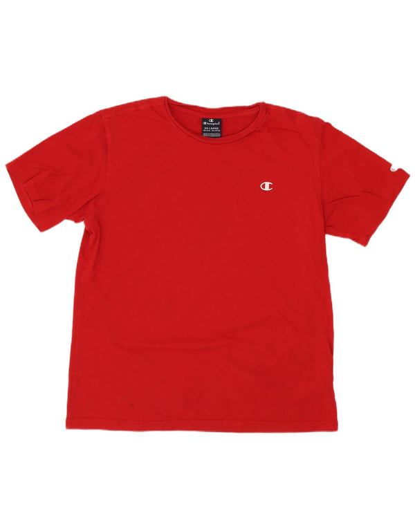 Camiseta Champion Boys Top 15-16 Anos 2XL Algodão Vermelho