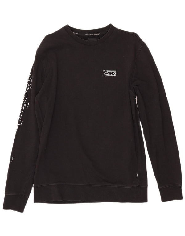 VANS masculino gráfico moletom jumper médio algodão preto