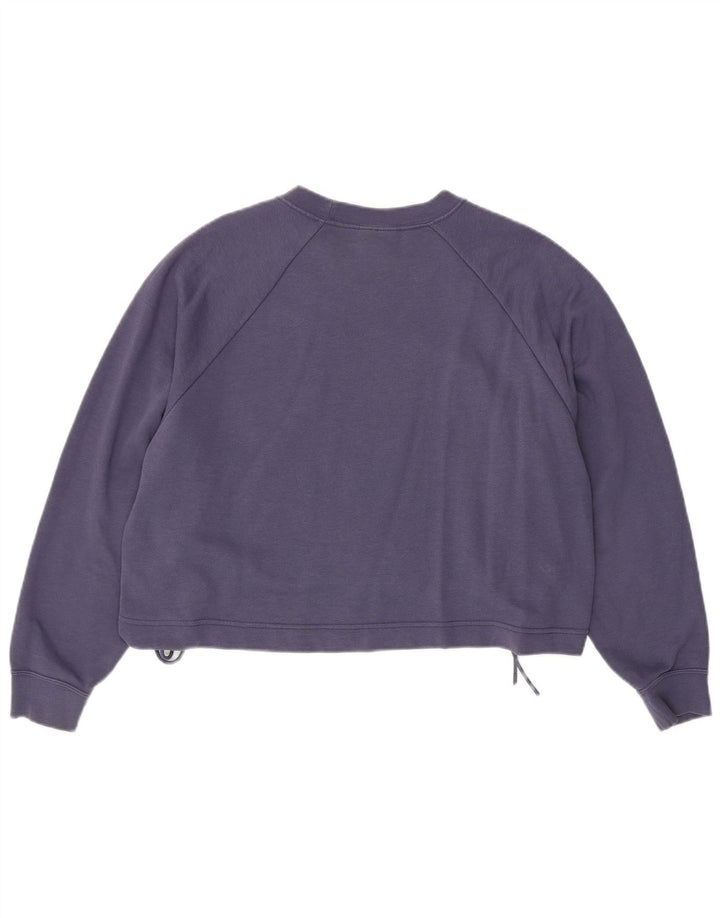 Nike Womens Crop Oversized Moletom Jumper UK 14 Médio Roxo Algodão
