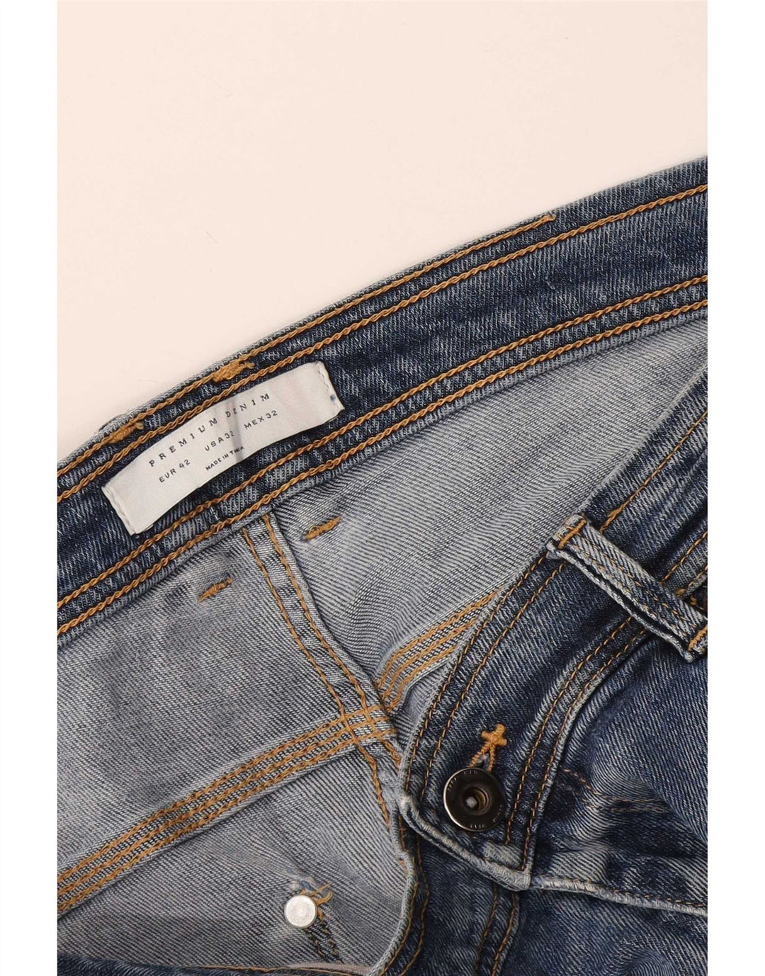 Zara Mens Jeans Slim Distressed EU 42 Grande W32 L26 Azul