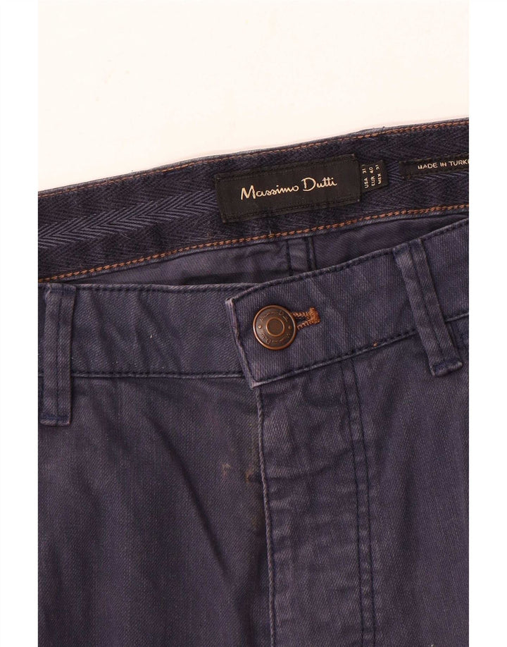 Calça casual slim masculina Massimo Dutti UE 40 médio W31 L35 azul marinho