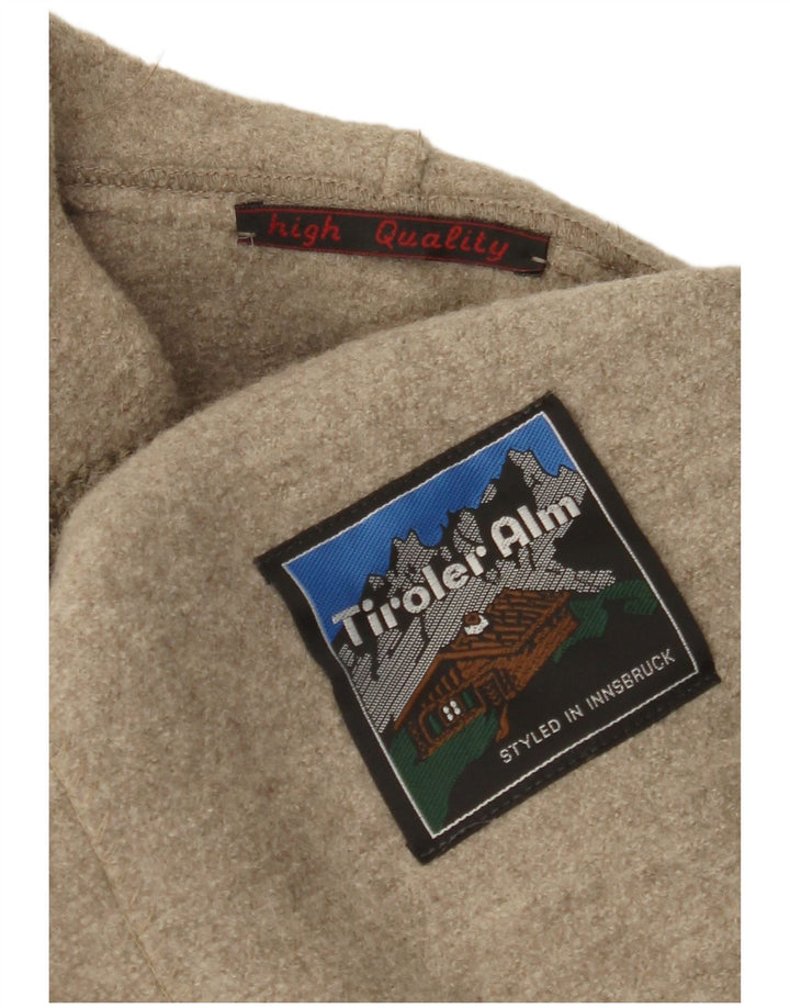 Jaqueta blazer feminina VINTAGE com 5 botões Reino Unido 16 grande bege