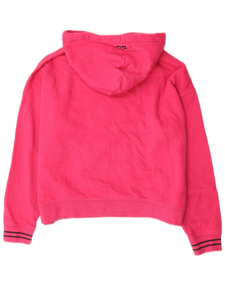 JACK WILLS Suéter feminino com capuz e estampa de grandes dimensões UK 12 rosa médio