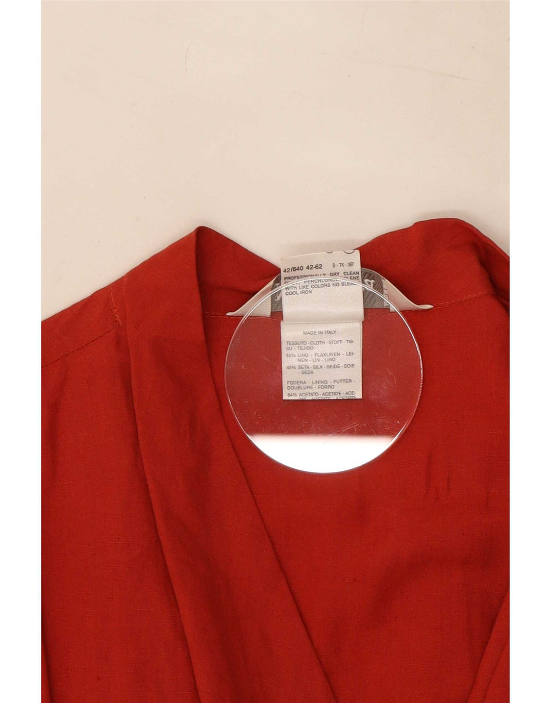 Vestido feminino Max Mara UK 12 linho vermelho médio