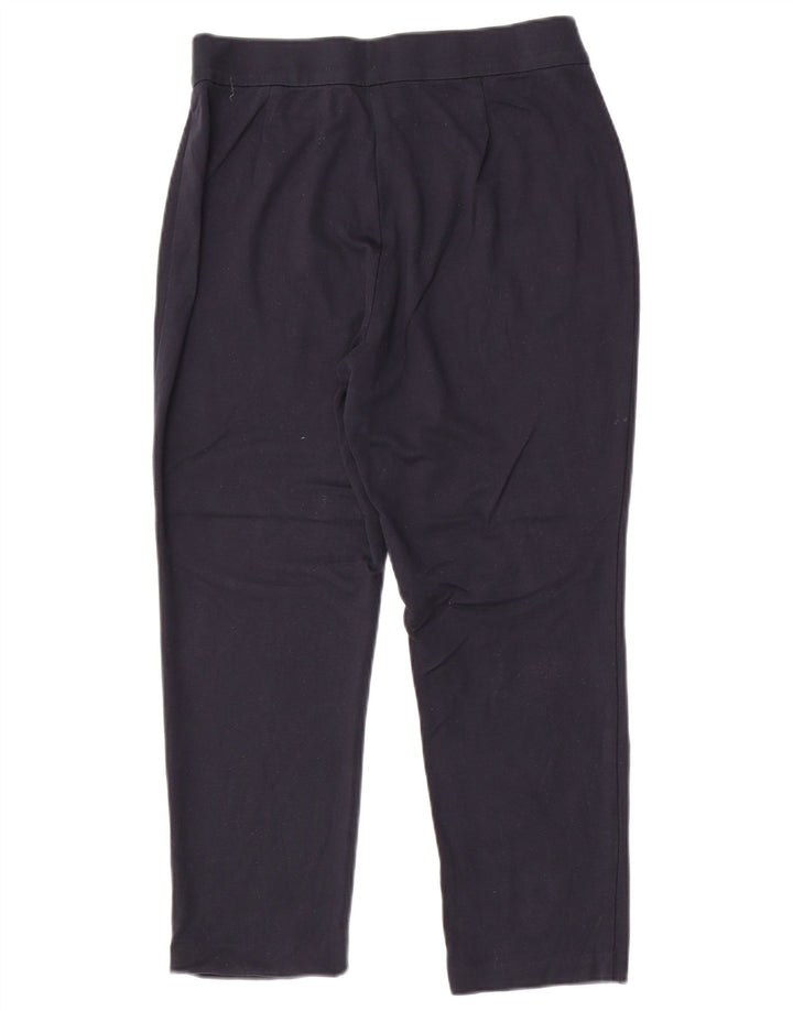 Calças cortadas femininas Marks & Spencer UK 14 médio W30 L25 azul marinho