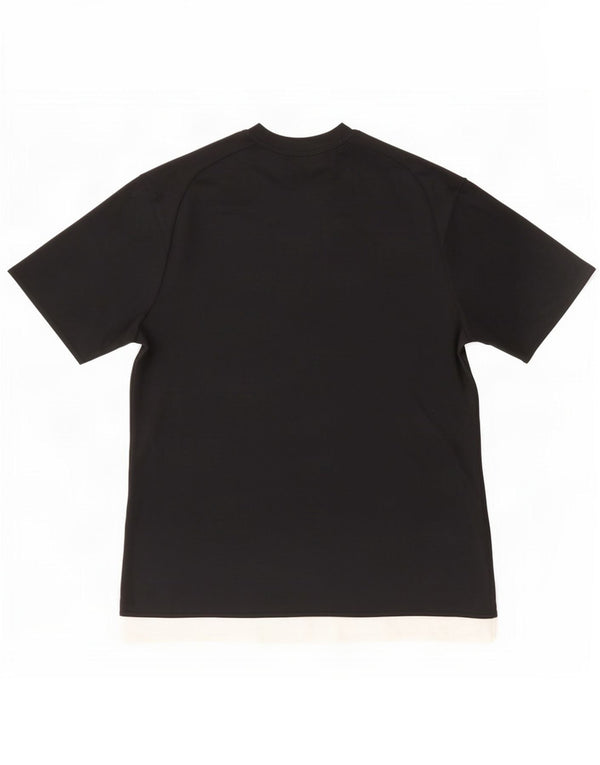 Adidas Mens Climalite Camiseta Top Grande Preto Colorblock Poliéster