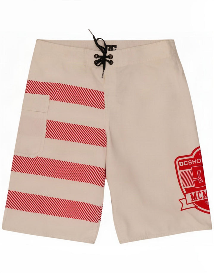 DC Shorts de natação masculino gráfico pequeno poliéster colorido bloco branco