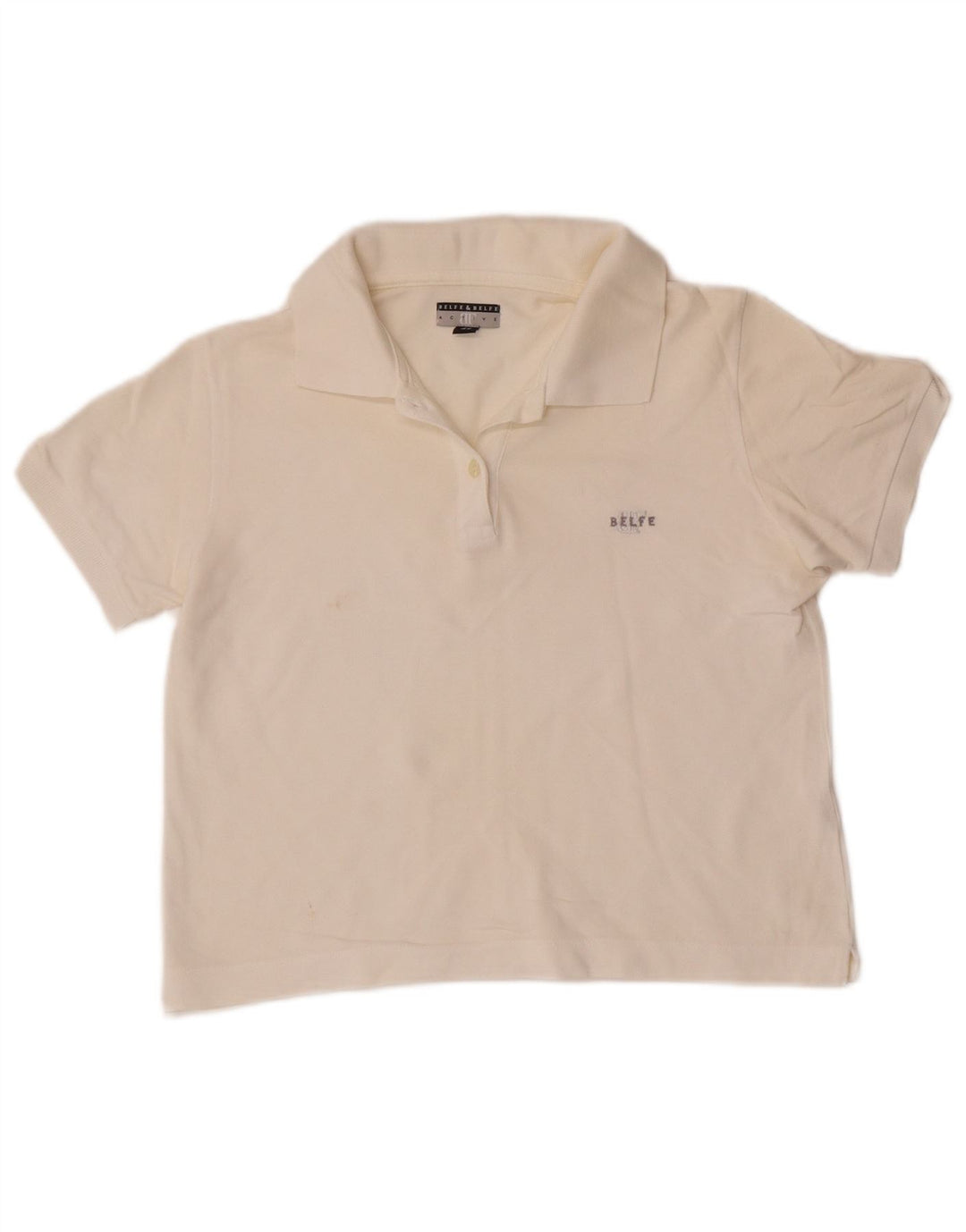 Camisa polo feminina Belfe & Belfe IT 46 grande algodão branco