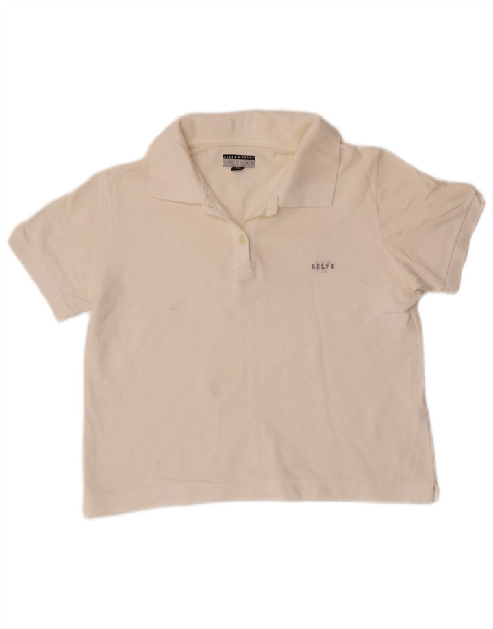 Camisa polo feminina Belfe & Belfe IT 46 grande algodão branco