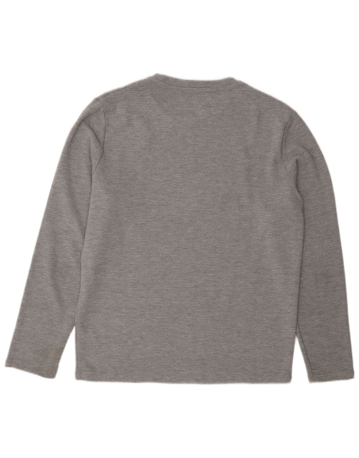 Zara Top masculino de manga comprida grande algodão manchado cinza
