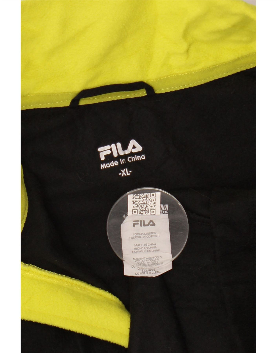 Jumper de lã masculino FILA com zíper e gola XL preto poliéster