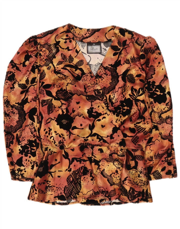 Dorette blusa feminina manga 3/4 top EU 38 médio laranja floral