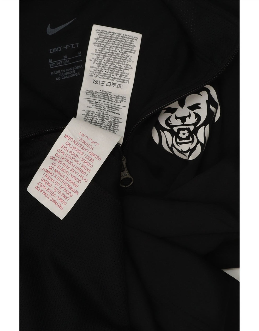 NIKE Meninos Dri Fit Graphic Tracksuit Top Jacket 10-11 Anos Médio Preto