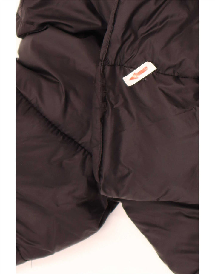 Jaqueta acolchoada com capuz feminina Zara UK 14 médio preto nylon
