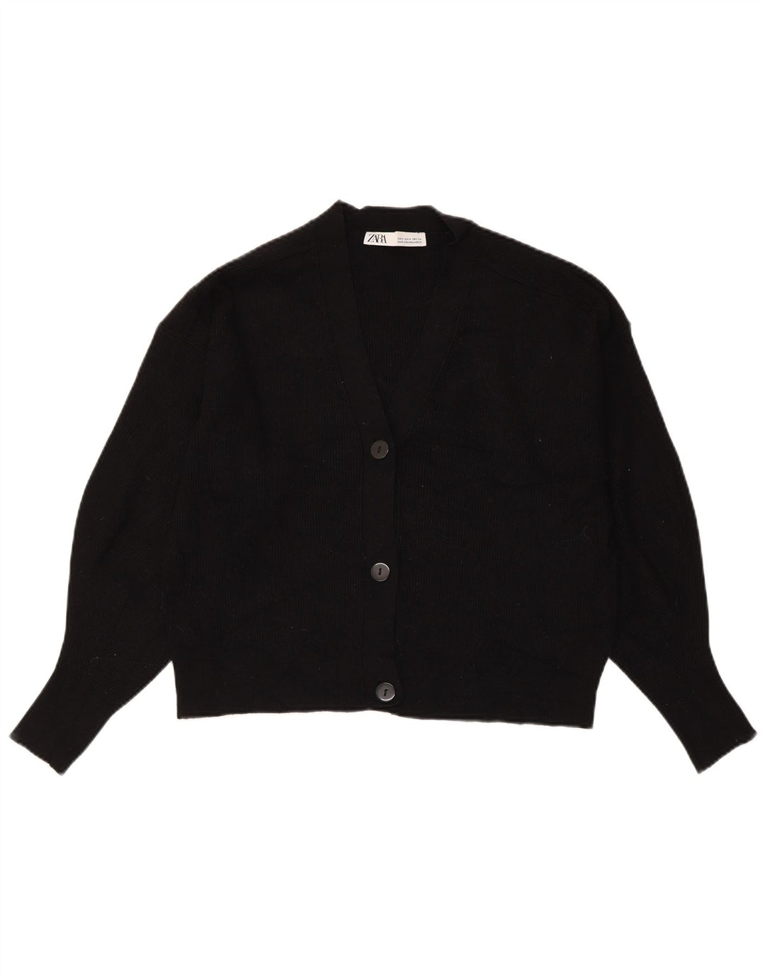 Suéter cardigã feminino ZARA Reino Unido 14 médio preto viscose