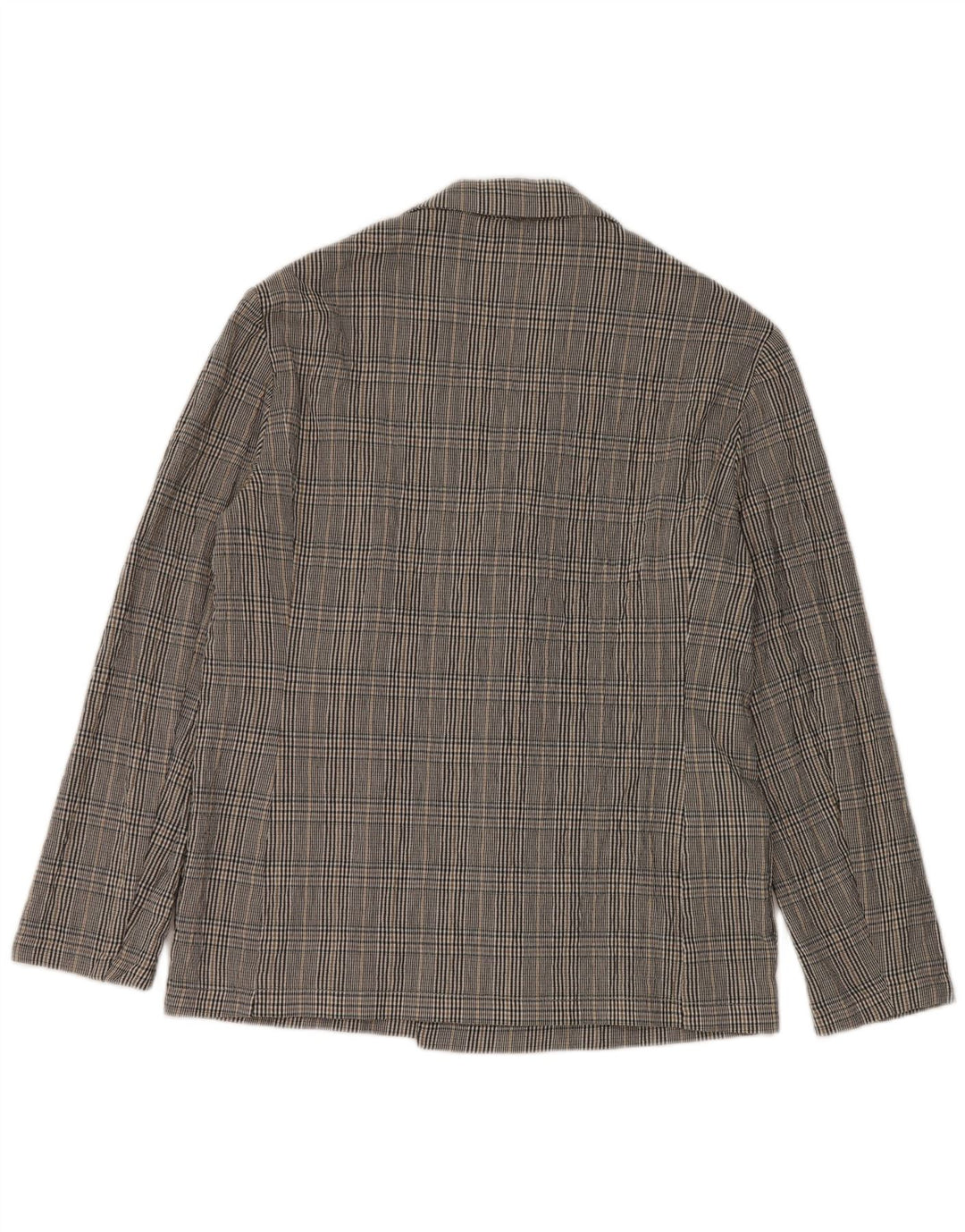 Jaqueta blazer masculina Zara com peito duplo Reino Unido 38 algodão xadrez preto médio