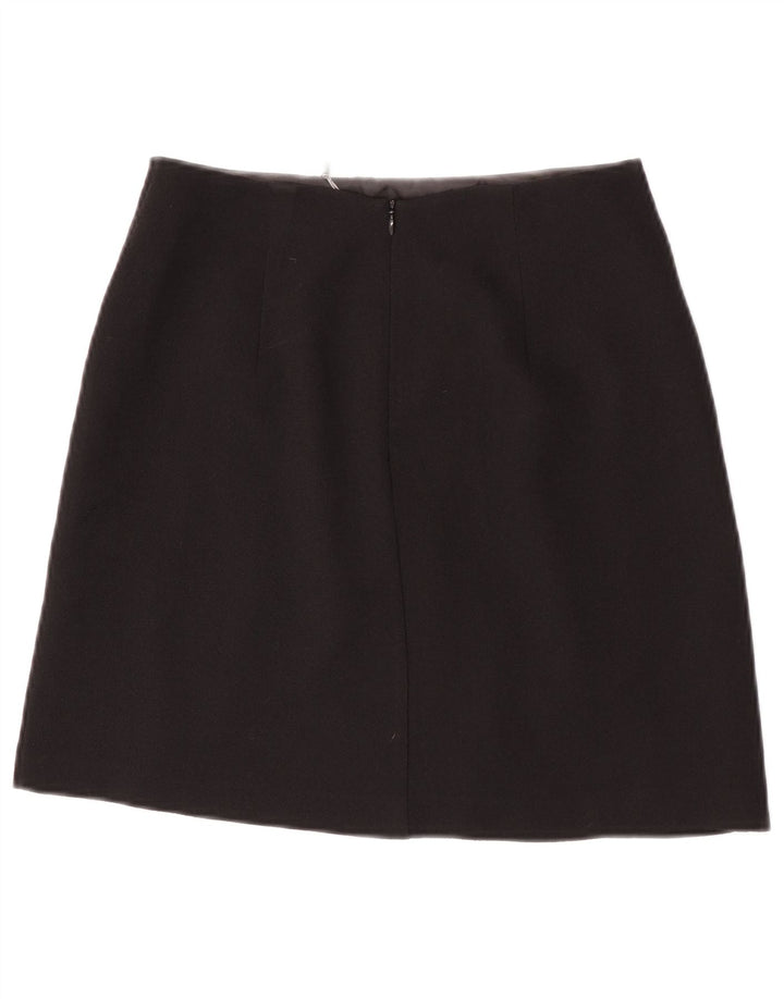 Mini saia feminina Oasis UK 8 pequena W25 poliéster floral preto