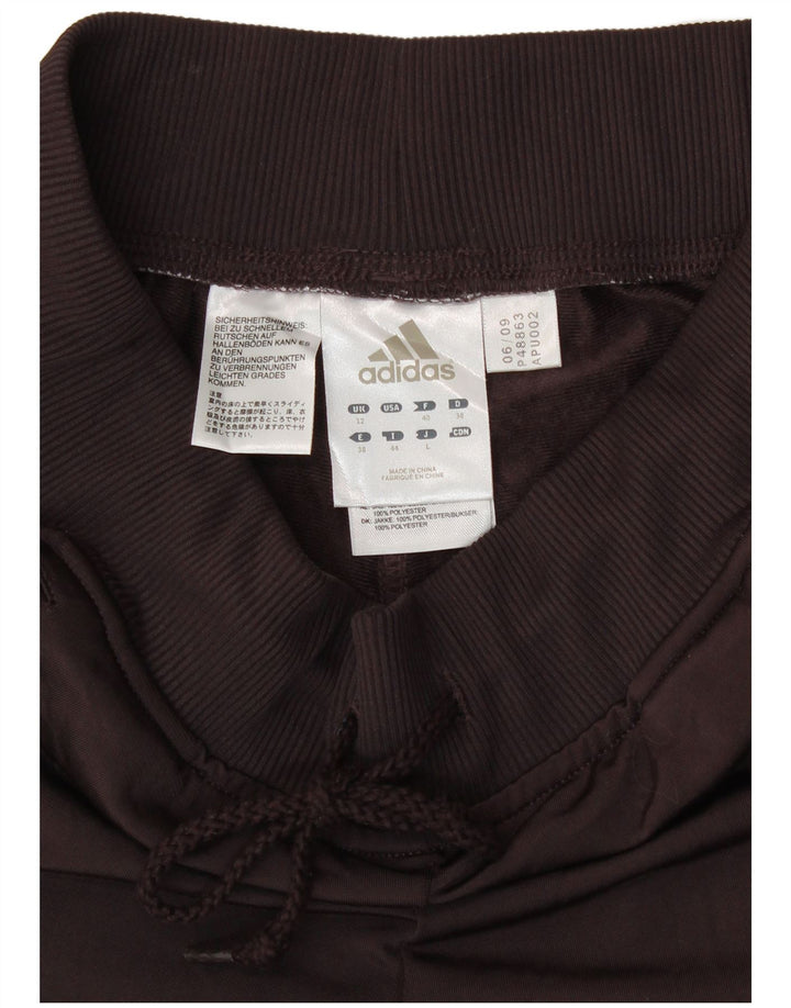 Calça de treino feminina Adidas UK 12 poliéster marrom médio