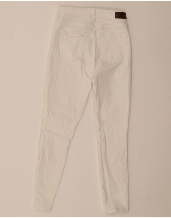 Calça jeans feminina Hollister com cintura alta curvada US 1 XS W25 L26 branca