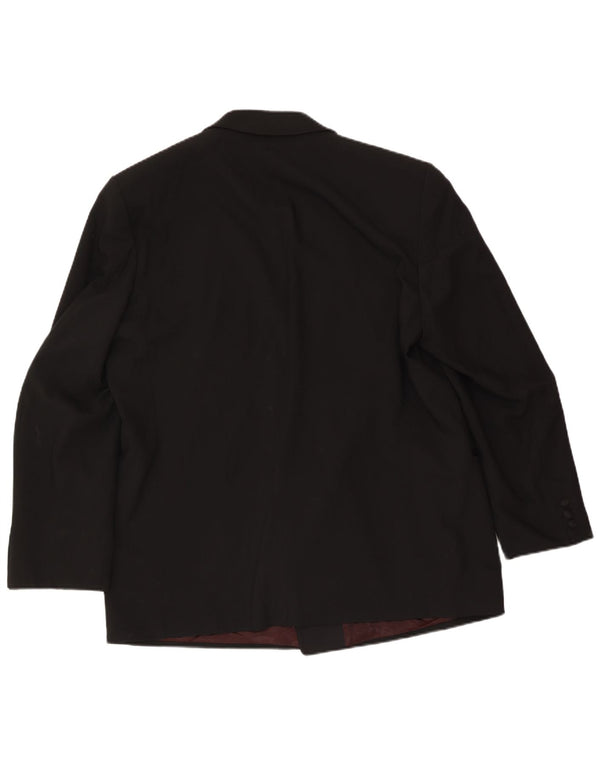 Jaqueta blazer masculina Wilvorst com peito duplo Reino Unido 40 grande lã preta