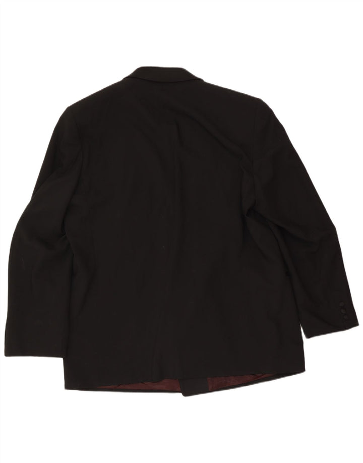 Jaqueta blazer masculina Wilvorst com peito duplo Reino Unido 40 grande lã preta
