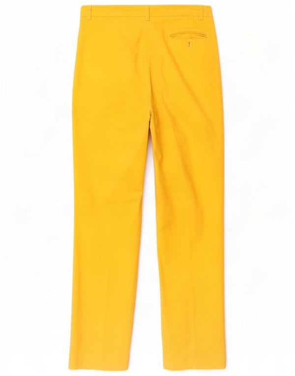 Calças de terno femininas vintage W26 L30 Algodão amarelo