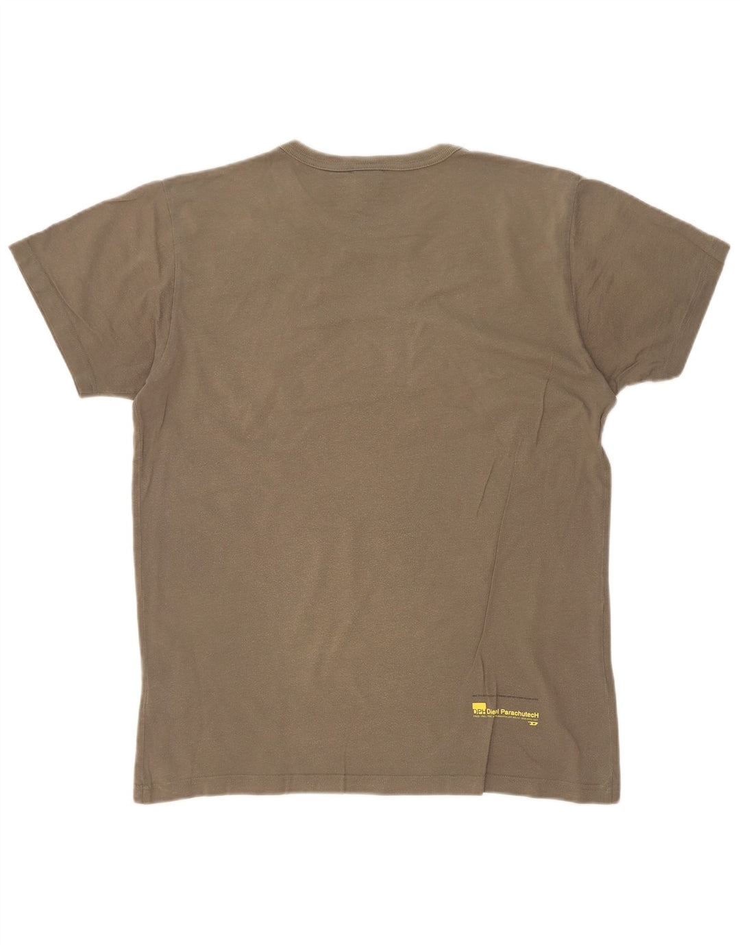 Diesel Camiseta masculina gráfica Top médio cáqui algodão colorblock