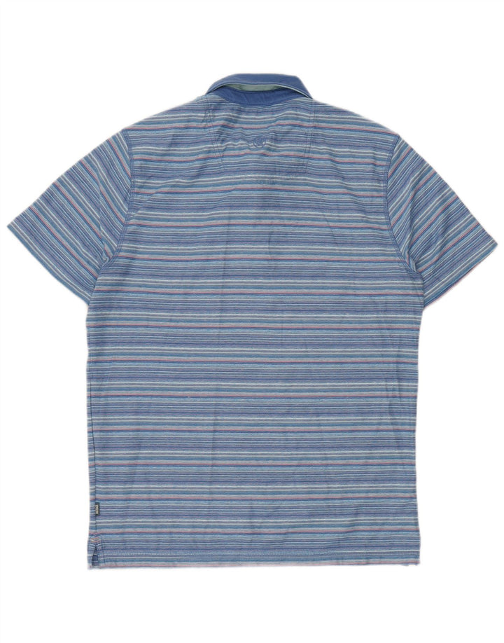 Camisa polo masculina FAT FACE de algodão listrado azul médio