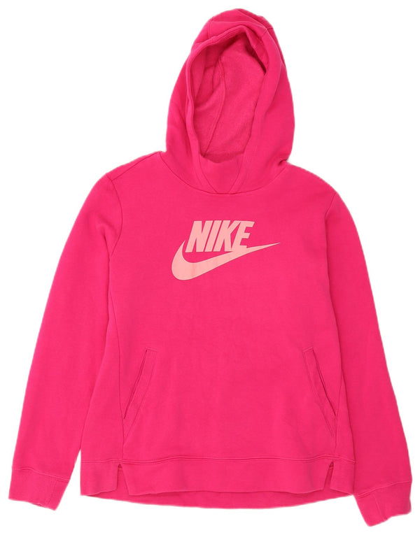 Jumper com capuz gráfico Nike Girls 13-14 anos XL algodão rosa