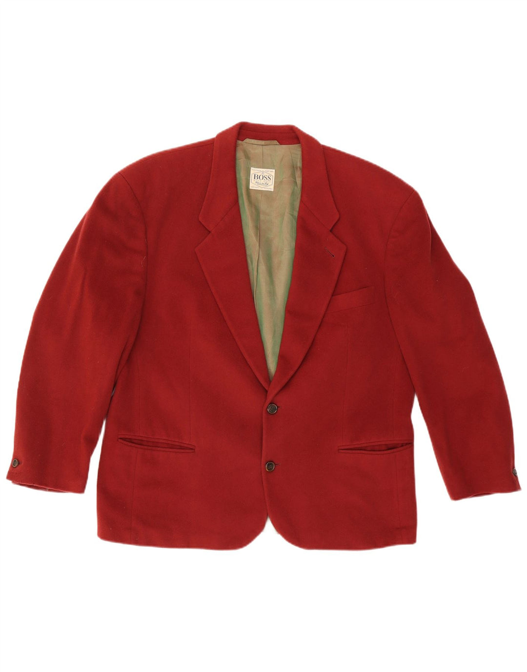 Jaqueta Blazer Masculina Hugo Boss com 2 Botões EU 54 2XL Lã Vermelha
