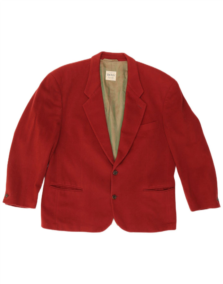 Jaqueta Blazer Masculina Hugo Boss com 2 Botões EU 54 2XL Lã Vermelha