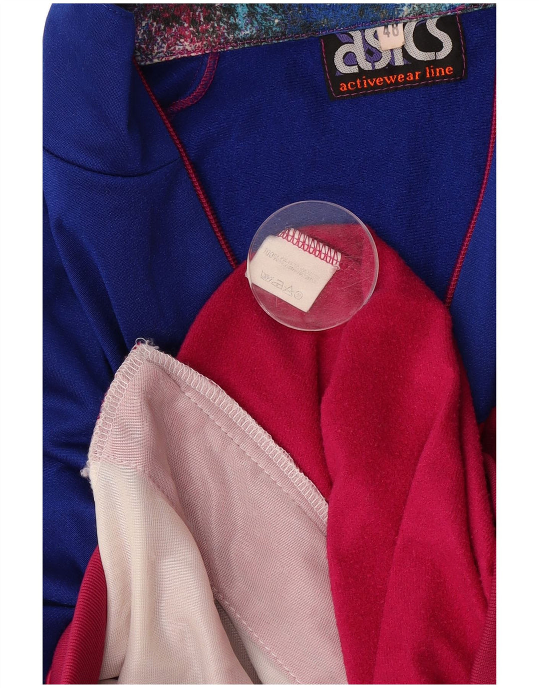Asics Mens Tracksuit Top Jacket IT 48 Medium Pink Colourblock Poliéster