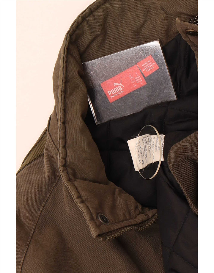 Jaqueta bomber masculina Puma UK 40 grande algodão cáqui