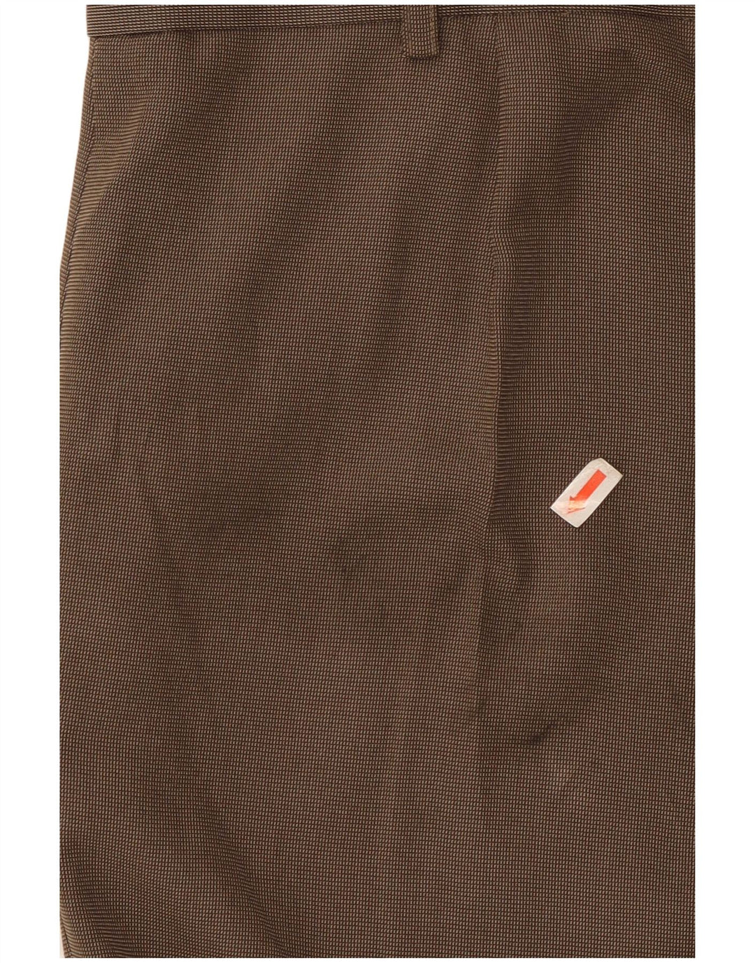 Calça masculina de ajuste regular Marks & Spencer W40 L29 poliéster marrom