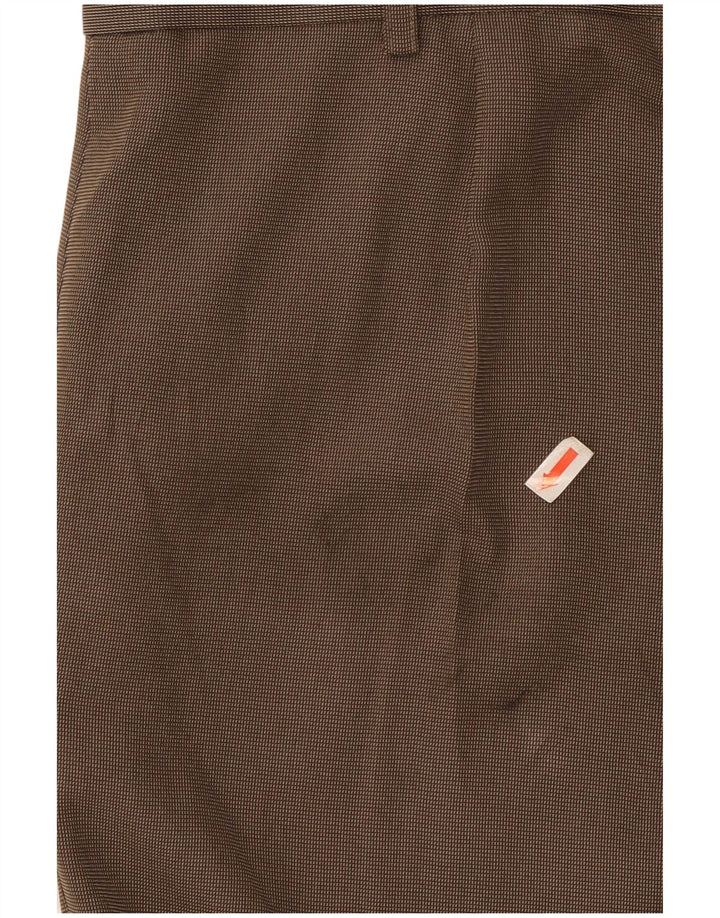 Calça masculina de ajuste regular Marks & Spencer W40 L29 poliéster marrom