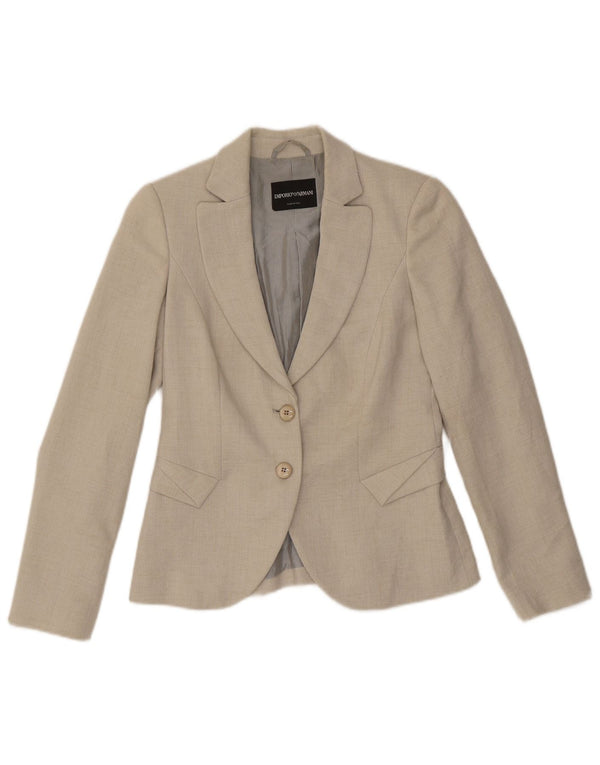Jaqueta blazer feminina Emporio Armani com 2 botões IT 40 poliéster cinza pequeno