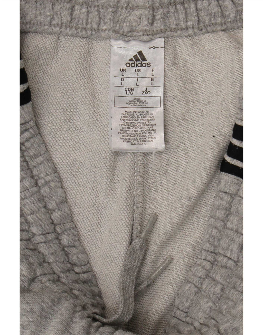 Calças de treino masculinas Adidas Joggers grandes de algodão cinza