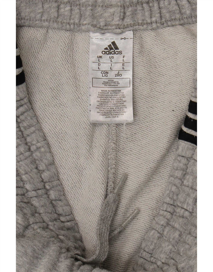 Calças de treino masculinas Adidas Joggers grandes de algodão cinza