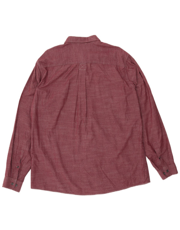 EDDIE BAUER Camisa masculina alta clássica de ajuste XL Borgonha