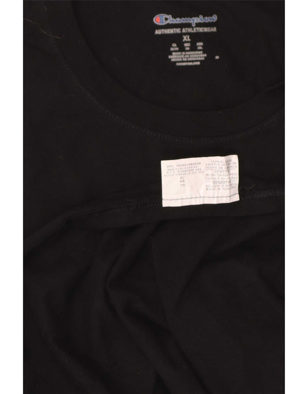 Colete gráfico masculino Champion XL preto algodão